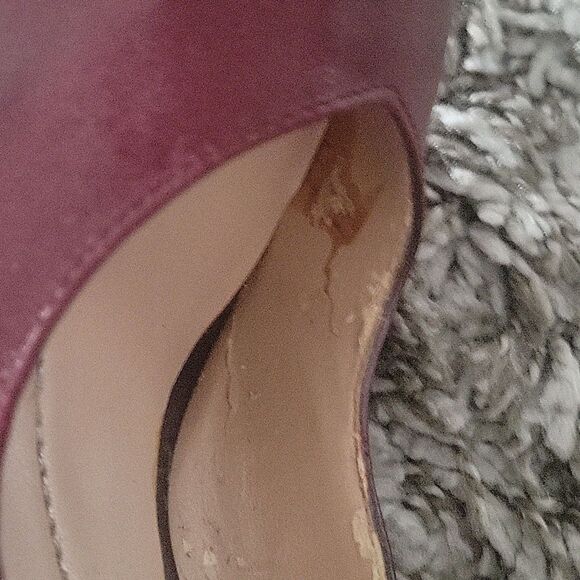 NEW Dolce Vita Burgundy Wine Leather Heels Pumps Almond 80s Y2k 4" Office Work 7 - Picture 9 of 9